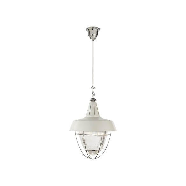 【Visual Comfort】アメリカ・デザイン照明 ペンダントライト「Henry Industrial Hanging Light」2灯・シルバー・ホワイト（W457×H610mm）