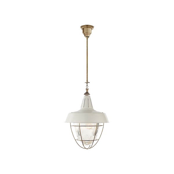 【Visual Comfort】アメリカ・デザイン照明 ペンダントライト「Henry Industrial Hanging Light」2灯・ゴールド・ホワイト（W457×H610mm）