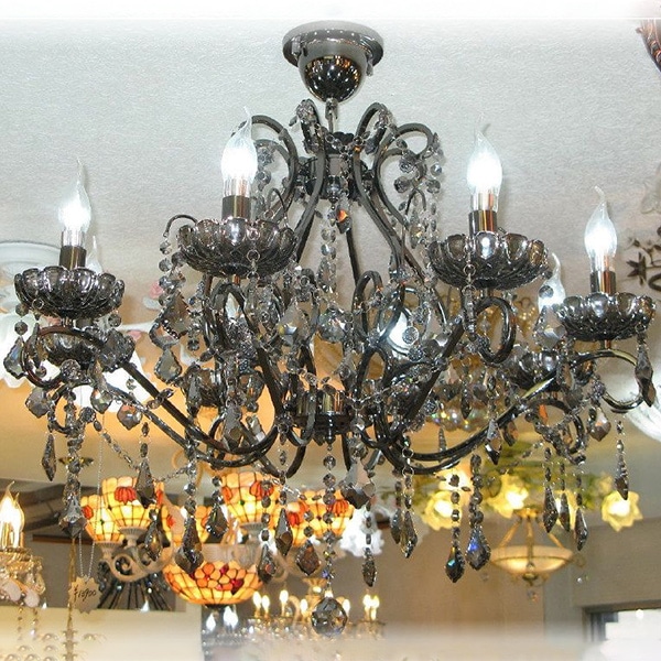 LEDクリスタルシャンデリア クリスタルシャンデリア 8灯 ブラック（W750×H400mm） | EL JEWEL