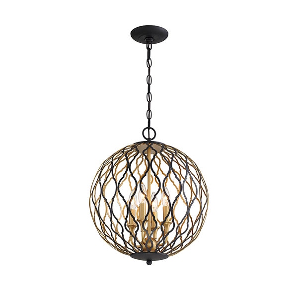 【Minka-Lavery】アメリカ・ペンダントライト「Gilded Glam」ブラック（φ406×H514mm）