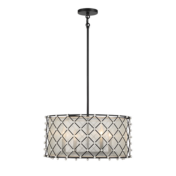 【Minka-Lavery】アメリカ・ペンダントライト「Sheer Elegance」ブラック（φ540×H356mm）