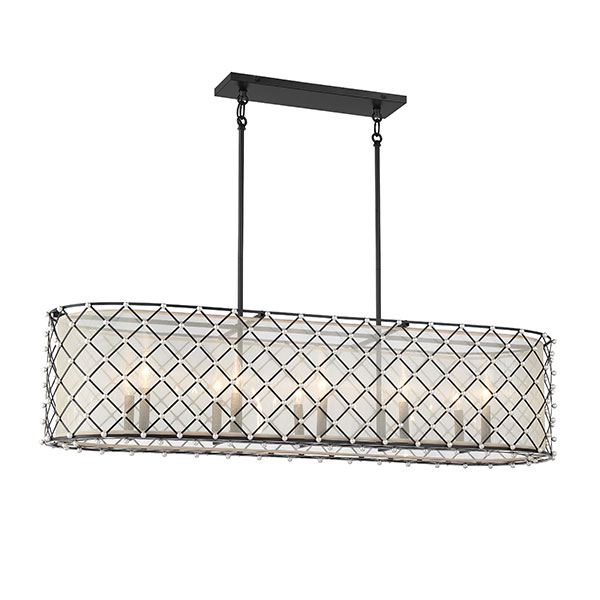 【Minka-Lavery】アメリカ・ペンダントライト「Sheer Elegance」ブラック（W1220×H445mm）