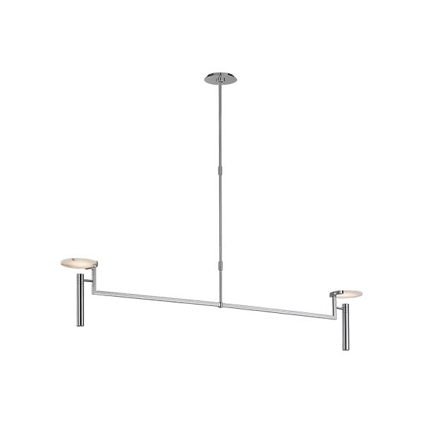 【Visual Comfort】アメリカ・デザイン照明 ペンダントライト「Melange Extra Large Floating Disc Linear Chandelier」LED　シルバー（W1524×H432mm）