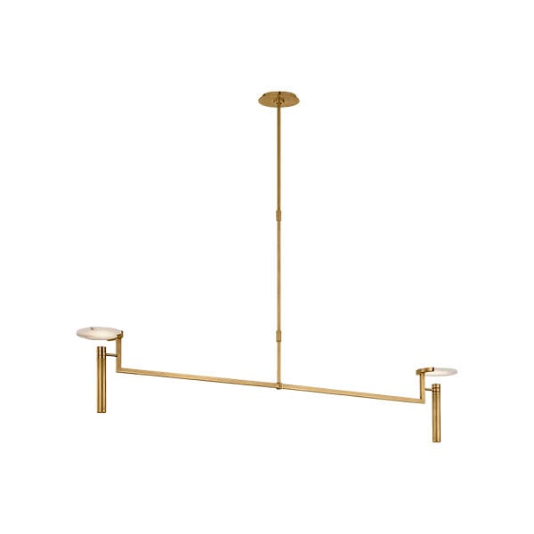 【Visual Comfort】アメリカ・デザイン照明 ペンダントライト「Melange Extra Large Floating Disc Linear Chandelier」LED　ゴールド（W1524×H432mm）