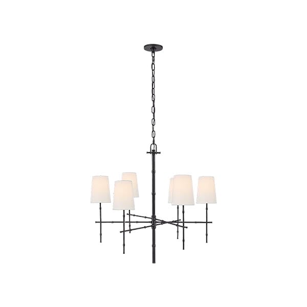 【Visual Comfort】アメリカ・デザイン照明 モダンシャンデリア「Grenol Medium Modern Bamboo Chandelier」6灯 ブロンズ（W838×H787mm）
