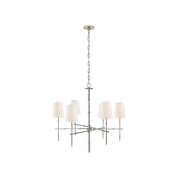 【Visual Comfort】アメリカ・デザイン照明 モダンシャンデリア「Grenol Medium Modern Bamboo Chandelier」6灯 シルバー（W838×H787mm）