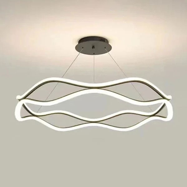 デザイン照明　モダンフープペンダントライト　ブラック（φ500／600／800mm）