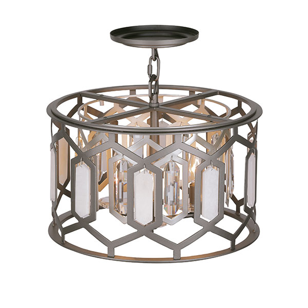 【Minka-Lavery】アメリカ・ペンダントライト「Hexly」ブロンズ・シルバー（φ406×H394mm）