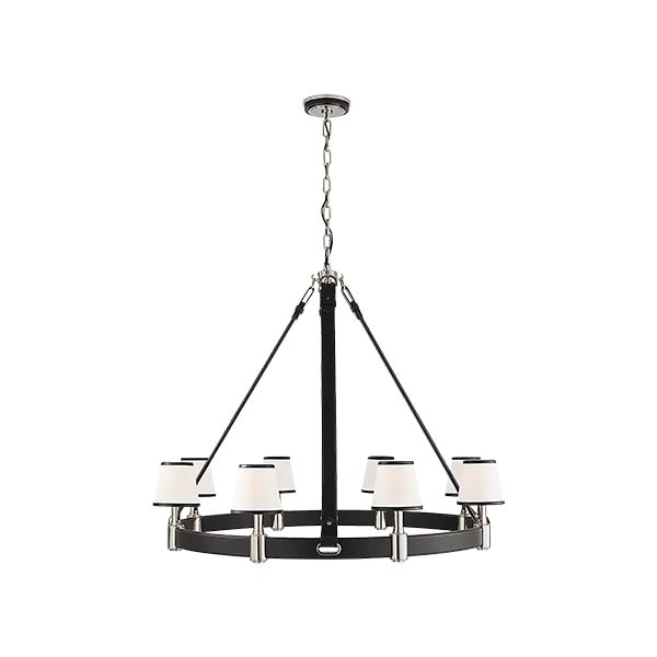 【Visual Comfort】アメリカ・デザイン照明 ペンダントライト「Riley Large Ring Chandelier」8灯　ブラウン・シルバー（W1194×H1016mm）