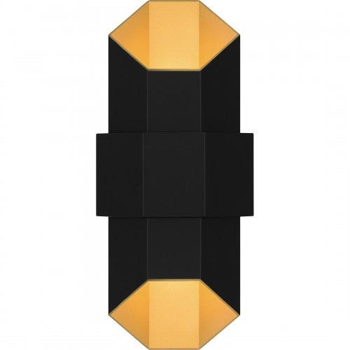 【QUOIZEL】アメリカ・デザイン照明 アウトドア LEDウォールライト「Chasm」ブラック×ゴールド（W170×D120×H380mm）