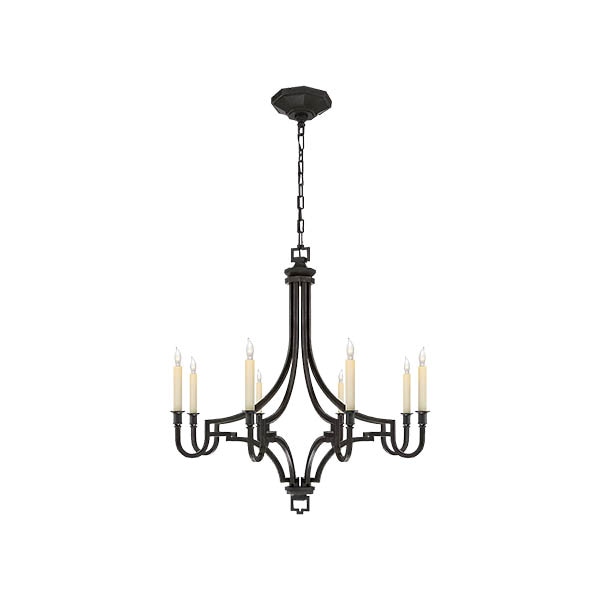 【Visual Comfort】アメリカ・デザイン照明 ペンダントライト「Mykonos Medium Chandelier」8灯　ブラック（W635×H737mm）