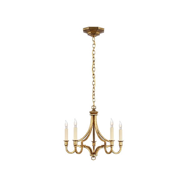 【Visual Comfort】アメリカ・デザイン照明 ペンダントライト「Mykonos Small Chandelier」5灯　ゴールド（W381×H356mm）