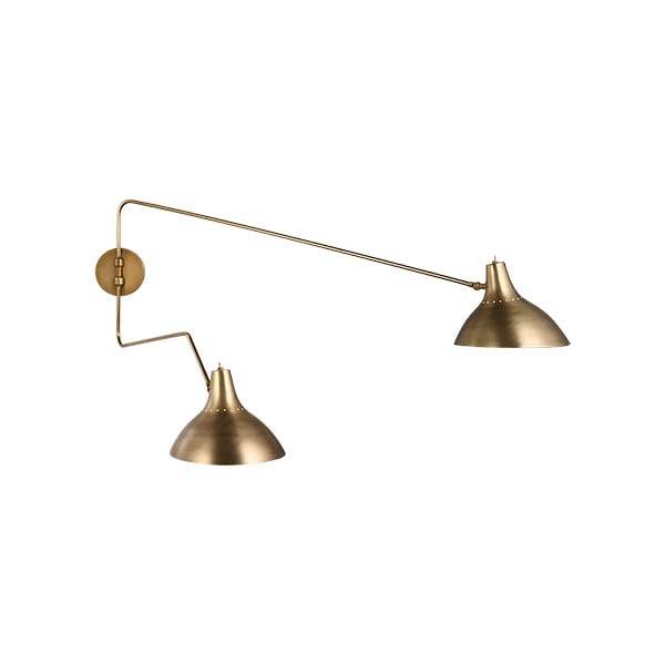 【Visual Comfort】アメリカ・ウォールライト「Charlton Large Double Wall Light」2灯 ゴールド（W229〜2184×D229〜1321×H508mm）