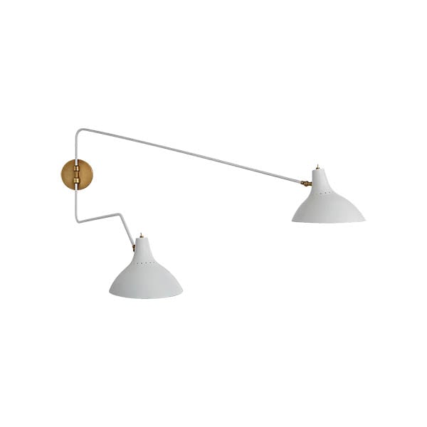 【Visual Comfort】アメリカ・ウォールライト「Charlton Large Double Wall Light」2灯 ホワイト（W229〜2184×D229〜1321×H508mm）