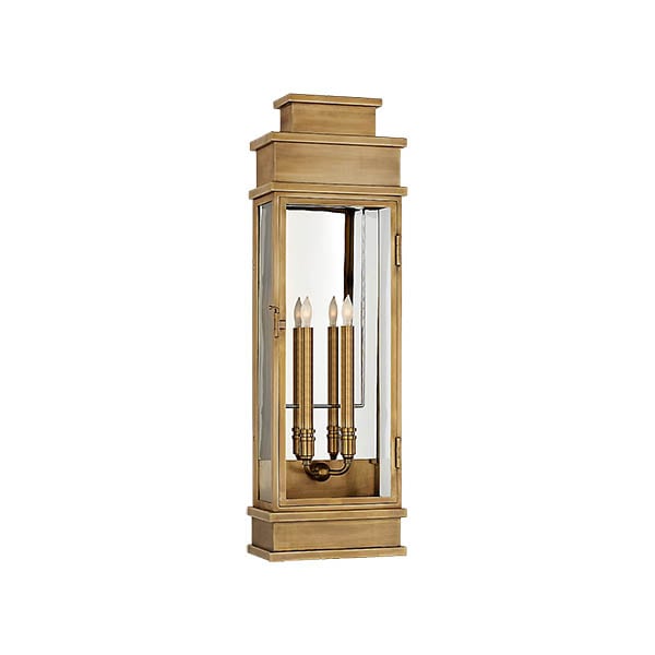 【Visual Comfort】アメリカ・ウォールライト「Linear Large Wall Lantern」2灯 ゴールド（W229×D127×H737mm）