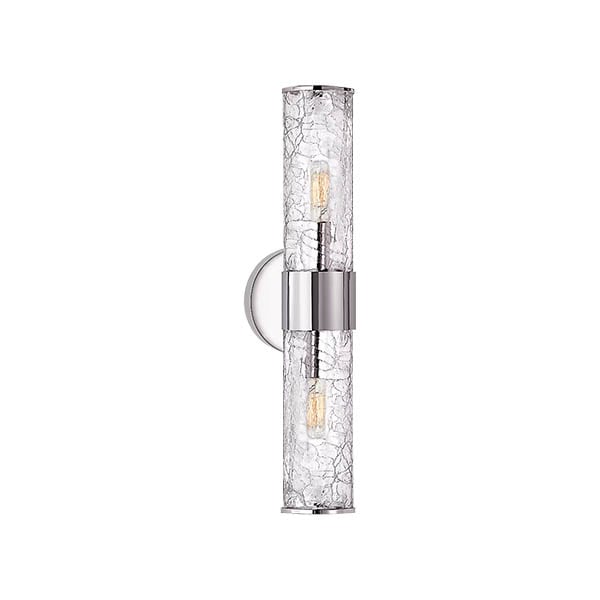 【Visual Comfort】アメリカ・ウォールライト「Liaison Medium Sconce」2灯 シルバー（W127×D127×H559mm）