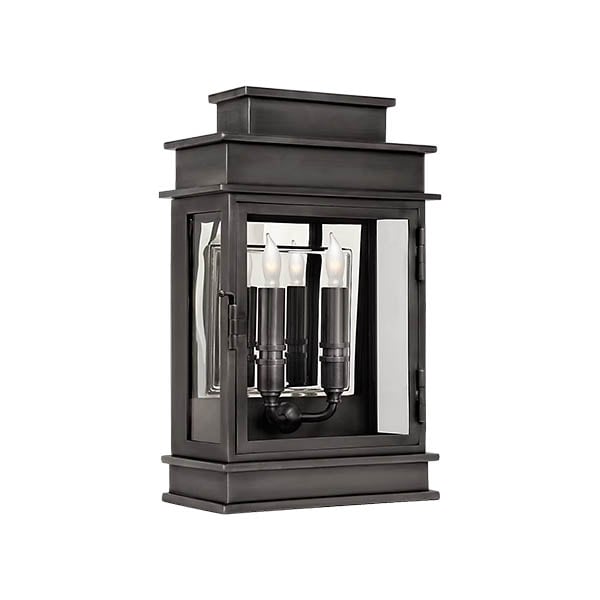 【Visual Comfort】アメリカ・アウトドアウォールライト「Linear Outdoor Lantern Short」2灯 ブロンズ（W229×D127×H381mm）