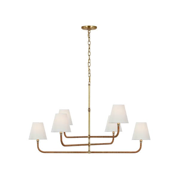 【Visual Comfort】アメリカ・デザイン照明 ペンダントライト「Basden Extra Large Three Tier Chandelier」6灯　ゴールド・ナチュラル（W1168×H711mm）