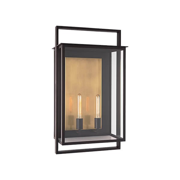 【Visual Comfort】アメリカ・ウォールライト「Halle Grande Wall Lantern」2灯 ブラック（W432×D254×H787mm）