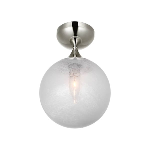 【Visual Comfort】アメリカ・デザイン照明 フラッシュマウント「Cristol Small Single Flush Mount」1灯・シルバー（W305×H203mm）