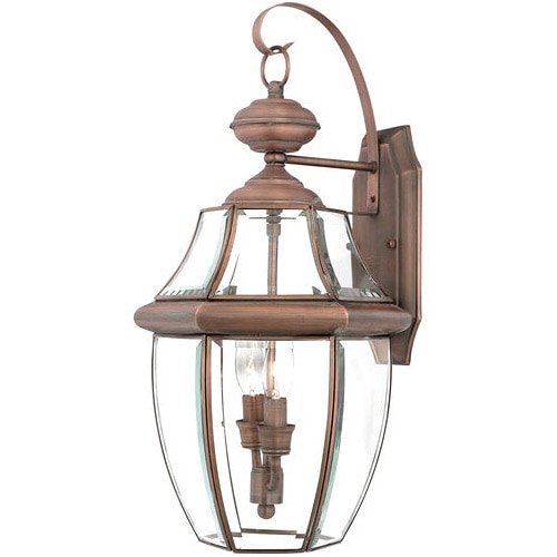 【QUOIZEL】アメリカ・デザイン照明 アウトドア ウォールライト 2灯「Newbury」コッパー（W260×D240×H500mm）