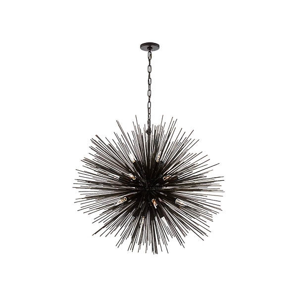 【Visual Comfort】アメリカ・デザイン・スプートニク照明 ペンダントライト「Strada Large Round Chandelier」20灯　ブラック（W1016×H1016mm）