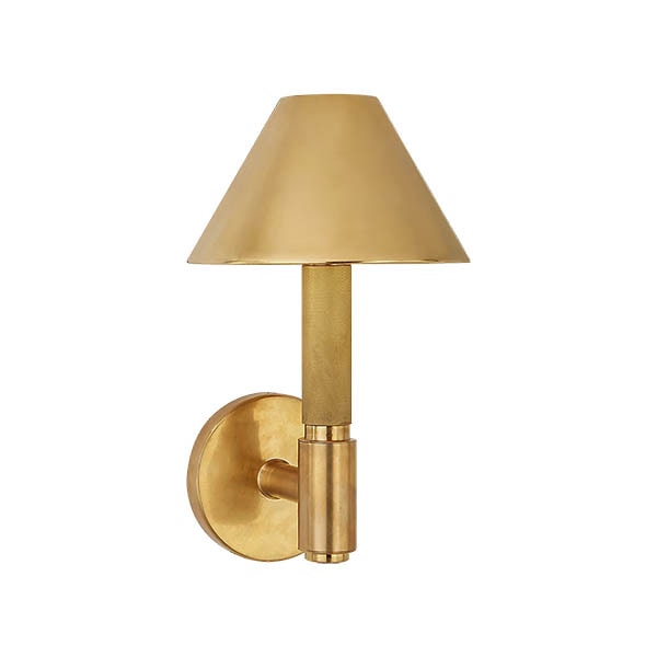 【Visual Comfort】アメリカ・ウォールライト「Barrett Small Single Knurled Sconce」1灯 ゴールド（W102×D127×H203mm）