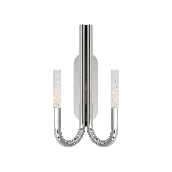 【Visual Comfort】アメリカ・ウォールライト「Rousseau Double Wall Sconce」LED シルバー・シードグラス（W254×D127×H508mm）