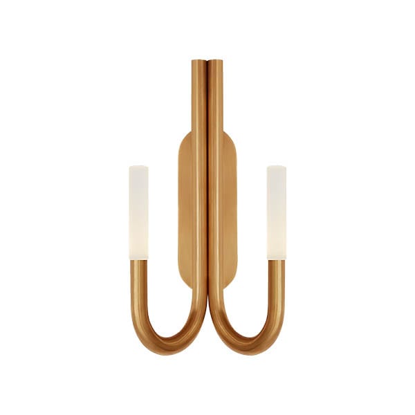 【Visual Comfort】アメリカ・ウォールライト「Rousseau Double Wall Sconce」LED ゴールド・エッチングクリスタル（W254×D127×H508mm）