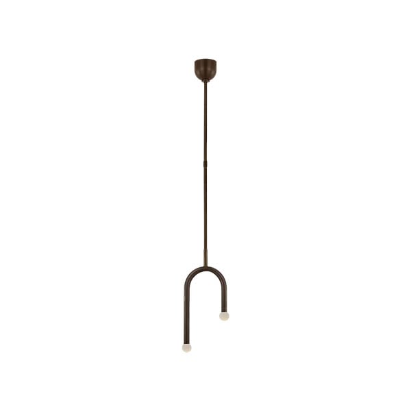 【Visual Comfort】アメリカ・デザイン照明 ペンダントライト「Rousseau Small Asymmetric Pendant」　LED　ブロンズ・エッチングクリスタルオーブ（W203×H635mm）