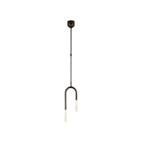 【Visual Comfort】アメリカ・デザイン照明 ペンダントライト「Rousseau Small Asymmetric Pendant」　LED　ブロンズ・エッチングクリスタル（W203×H635mm）