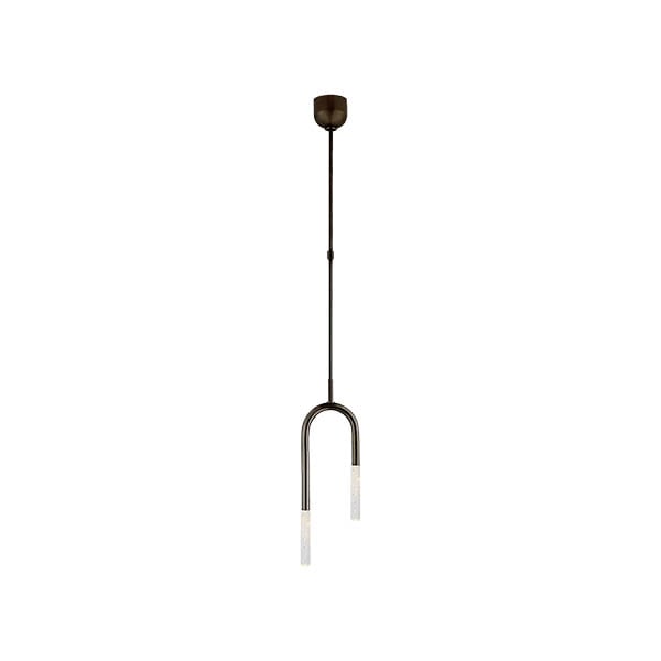 【Visual Comfort】アメリカ・デザイン照明 ペンダントライト「Rousseau Small Asymmetric Pendant」　LED　ブロンズ・シードグラス（W203×H635mm）