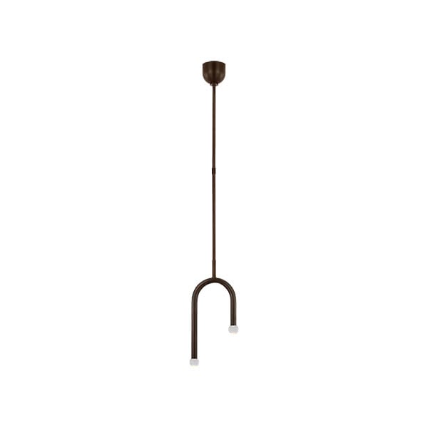 【Visual Comfort】アメリカ・デザイン照明 ペンダントライト「Rousseau Small Asymmetric Pendant」　LED　ブロンズ・クリアグラス（W203×H635mm）