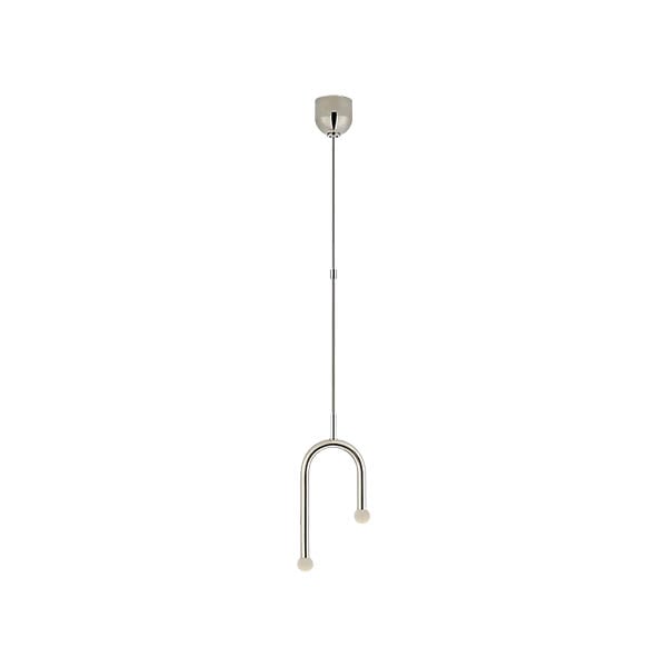 【Visual Comfort】アメリカ・デザイン照明 ペンダントライト「Rousseau Small Asymmetric Pendant」　LED　シルバー・エッチングクリスタルオーブ（W203×H635mm）