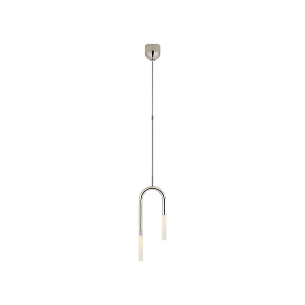 【Visual Comfort】アメリカ・デザイン照明 ペンダントライト「Rousseau Small Asymmetric Pendant」　LED　シルバー・エッチングクリスタル（W203×H635mm）