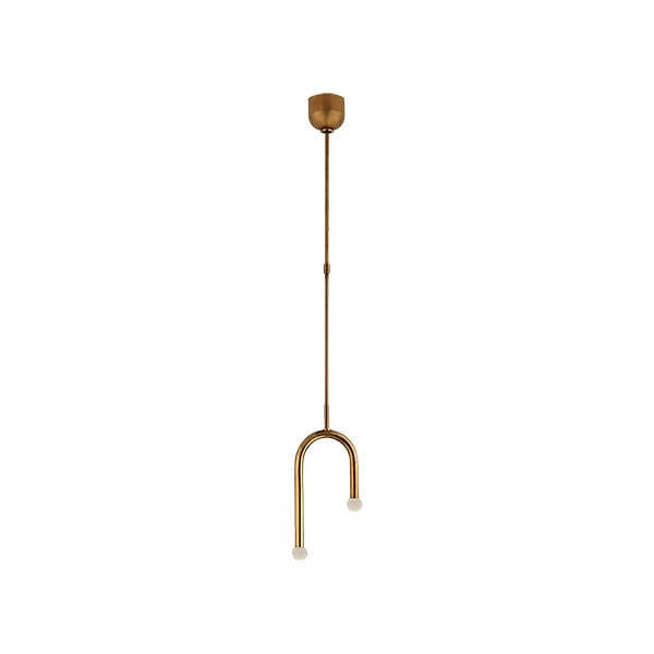 【Visual Comfort】アメリカ・デザイン照明 ペンダントライト「Rousseau Small Asymmetric Pendant」　LED　ゴールド・エッチングクリスタルオーブ（W203×H635mm）