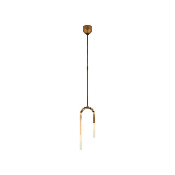 【Visual Comfort】アメリカ・デザイン照明 ペンダントライト「Rousseau Small Asymmetric Pendant」　LED　ゴールド・エッチングクリスタル（W203×H635mm）