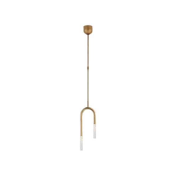 【Visual Comfort】アメリカ・デザイン照明 ペンダントライト「Rousseau Small Asymmetric Pendant」　LED　ゴールド・シードグラス（W203×H635mm）