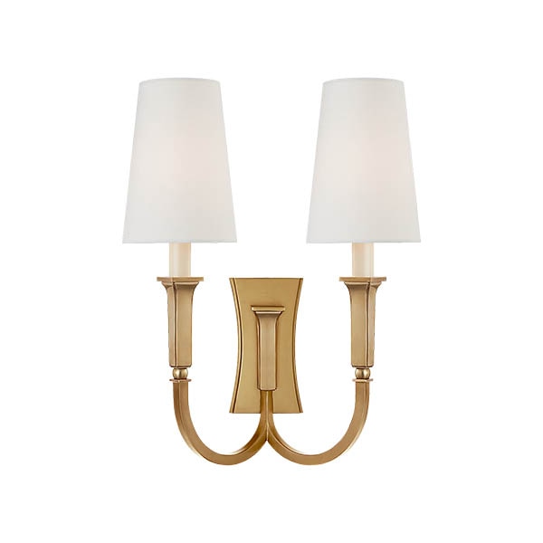 【Visual Comfort】アメリカ・ウォールライト「Delphia Large Double Arm Sconce」2灯 ゴールド（W305×D152×H432mm）