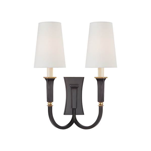 【Visual Comfort】アメリカ・ウォールライト「Delphia Large Double Arm Sconce」2灯 ブロンズ（W305×D152×H432mm）