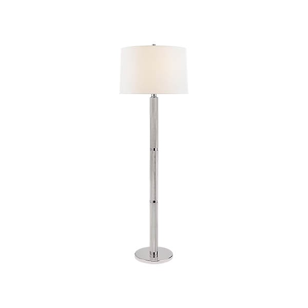 【Visual Comfort】アメリカ・フロアライト「Barrett Large Knurled Floor Lamp」2灯　シルバー (W533×H1626mm)