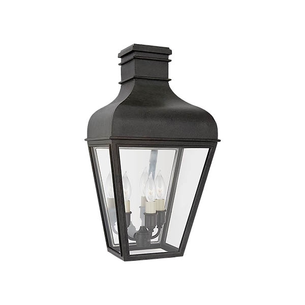 【Visual Comfort】アメリカ・ウォールライト「Fremont Small 3／4 Wall Lantern」3灯 ブラック（W229×D178×H432mm）