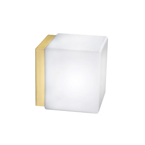 【LEUCOS】イタリア・デザイン照明「Cubi」ウォールライト　ゴールド（W160×D155×H160mm）