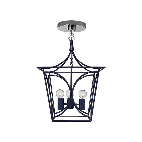 【Visual Comfort】アメリカ・デザイン照明 ペンダントライト「Cavanagh Mini Lantern」4灯　ブルー（W279×H406mm）