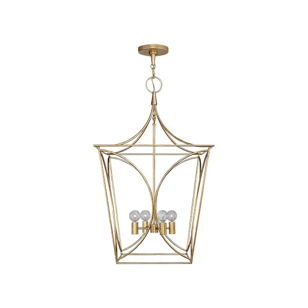 【Visual Comfort】アメリカ・デザイン照明 ペンダントライト「Cavanagh Medium Lantern」4灯　ゴールド（W483×H813mm）