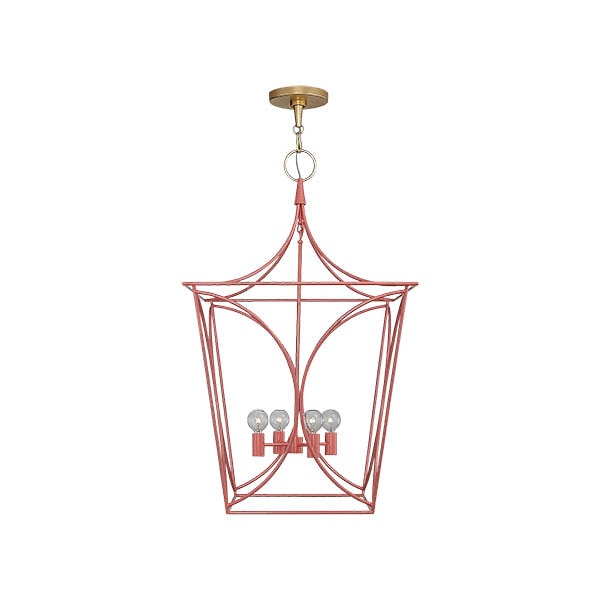 【Visual Comfort】アメリカ・デザイン照明 ペンダントライト「Cavanagh Medium Lantern」4灯　レッド（W483×H813mm）