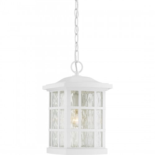 【QUOIZEL】アメリカ・デザイン照明 アウトドア ペンダントライト 1灯「Stonington」ホワイト（W240×D240×H380mm）