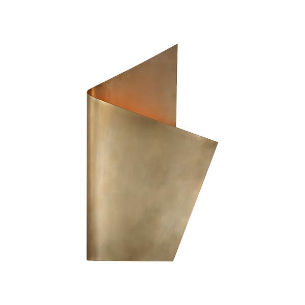【Visual Comfort】アメリカ・ウォールライト「Piel Right Wrapped Sconce」LED ゴールド（W279×D102×H483mm）