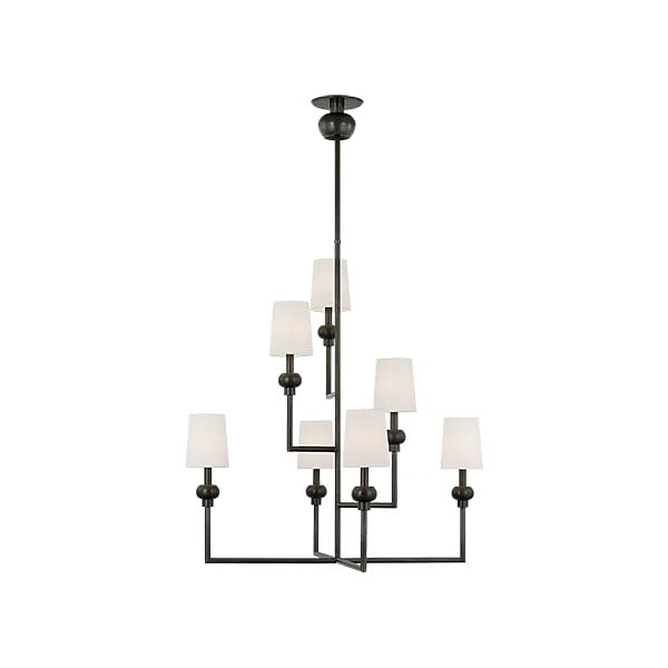 【Visual Comfort】アメリカ・デザイン照明 ペンダントライト「Comtesse XL Offset Chandelier」　7灯　ブロンズ（W965×H1092mm）