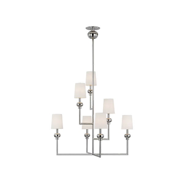 【Visual Comfort】アメリカ・デザイン照明 ペンダントライト「Comtesse XL Offset Chandelier」　7灯　シルバー（W965×H1092mm）